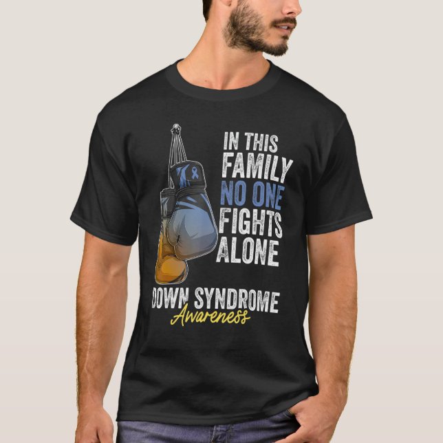 Down Syndrome Awareness Month Gloves Yellow And Bl T Shirt (Framsida)