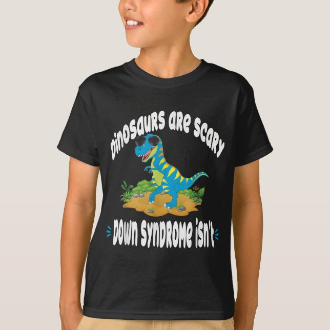 Down Syndrome Awareness s Toddler Boys Girls Dinos T Shirt (Framsida)
