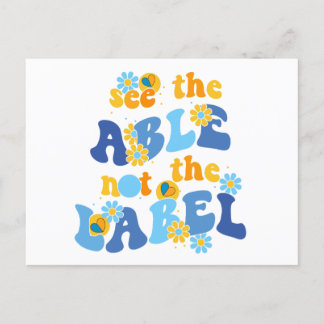 down syndrome awareness see the able not label vykort
