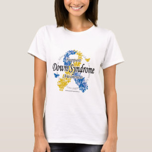 Down Syndrome band av fjärilar 2 T Shirt