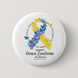 Down Syndrome band av fjärilar Knapp