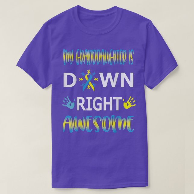 Down Syndrome Grandma Grandpa Down Right Awesome T T Shirt (Design framsida)