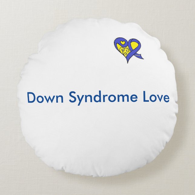 Down Syndrome kudder Rund Kudde (Framsidan)