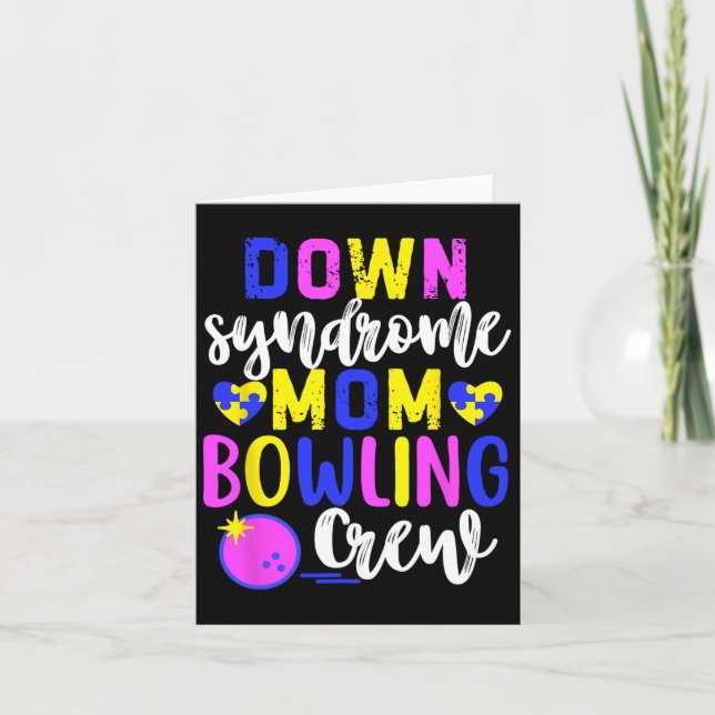 Down Syndrome Mamma Bowling Crew Group Matching Wo Kort (Framsida)