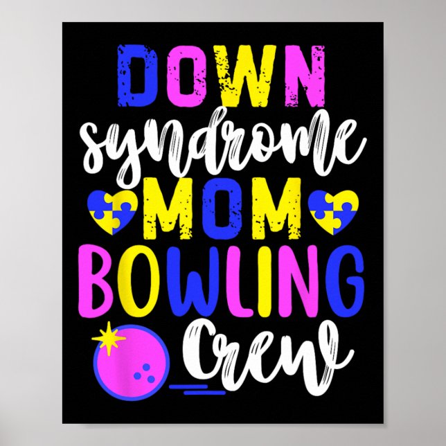 Down Syndrome Mamma Bowling Crew Group Matching Wo Poster (Framsidan)