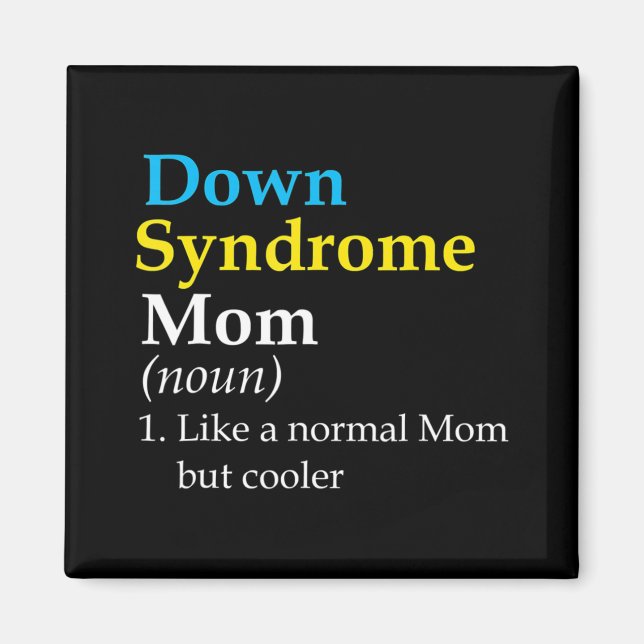 Down Syndrome Mamma Roligt Definition World Awaren Magnet (Framsidan)