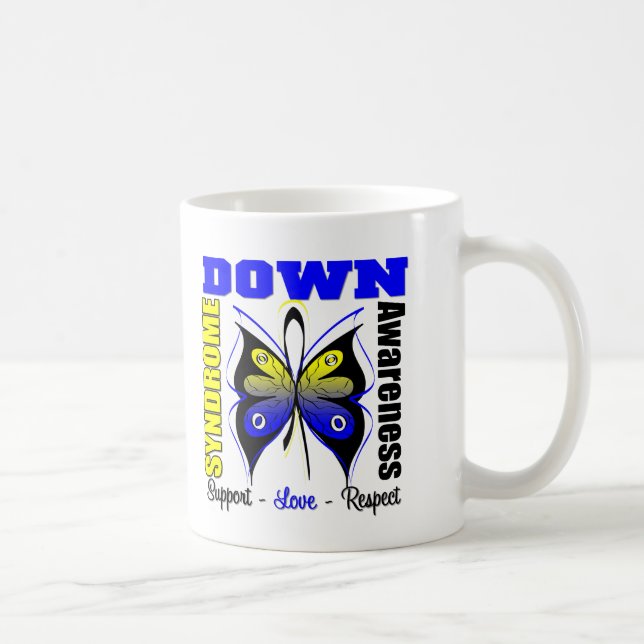 Down Syndrome medvetenhetfjäril Kaffemugg (Höger)