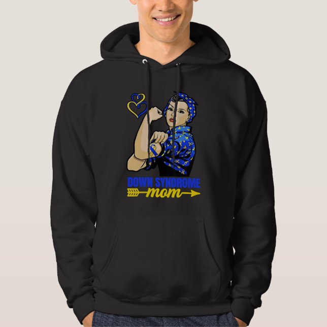 Down Syndrome Mom Trisomy 21 Down Syndrome Awarene Hoodie (Framsida)