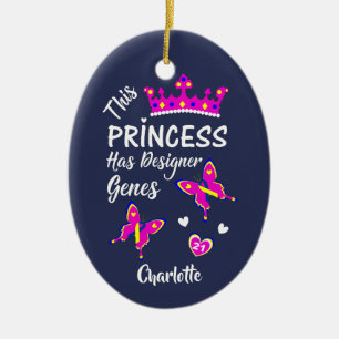 Down Syndrome Princess Gullig Personifiera Julgransprydnad Keramik