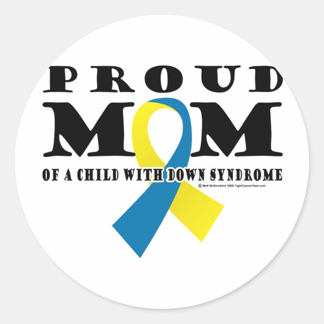 Down Syndrome Proud Mamma Runt Klistermärke (Framsida)