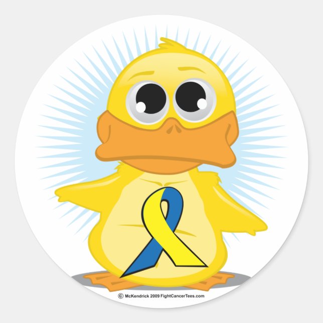 Down Syndrome Ribbon Anka Runt Klistermärke (Framsida)