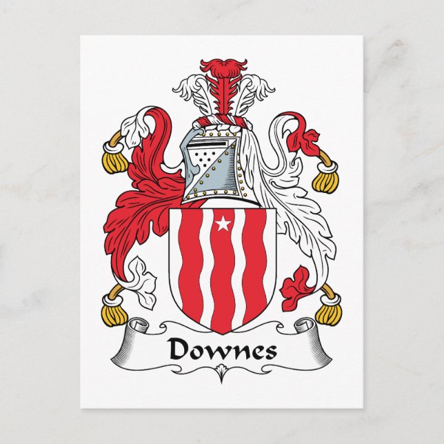Downes Family Crest Vykort (Framsida)