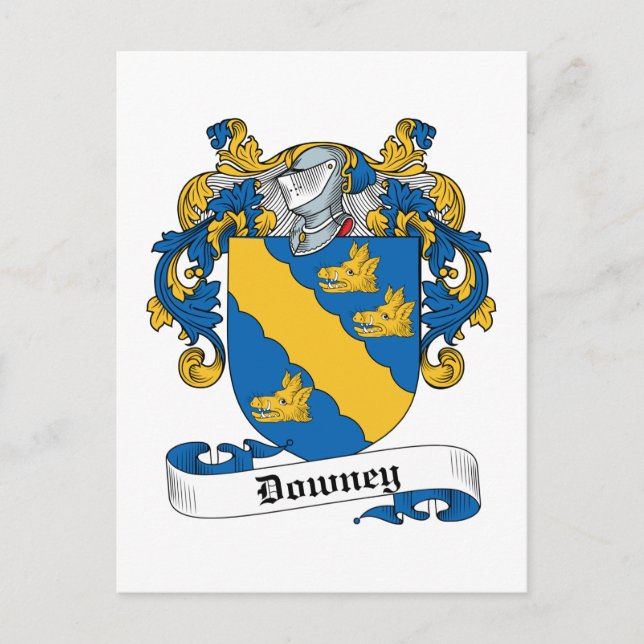 Downey Family Crest Vykort (Framsida)