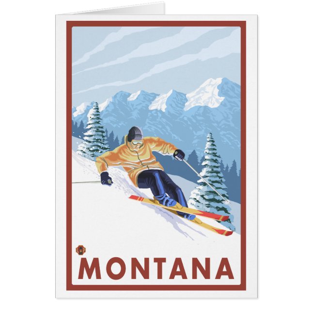 Downhhill Snö Skier - Montana OBS Kort (Framsidan)