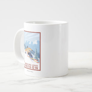 Downhhill Snö Skier - Timberline Lodge, Oregon Jumbo Mugg