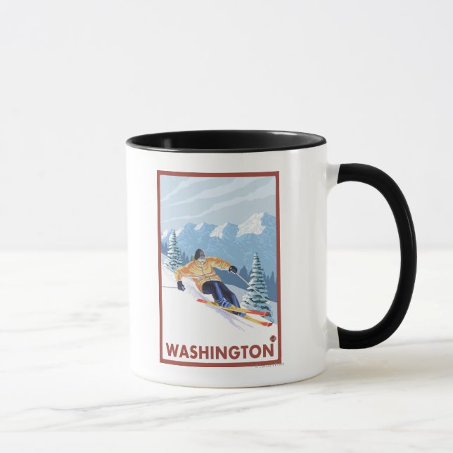 Downhhill Snö Skier - Washington Mugg (Höger)