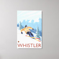 Downhhill Snö Skier - Whistler, BC Kanada