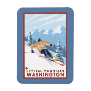 Downhhill snöSkier - Crystal berg, WA Magnet