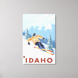 Downhhill snöSkier - Idaho Canvastryck