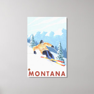 Downhhill snöSkier - Montana Canvastryck