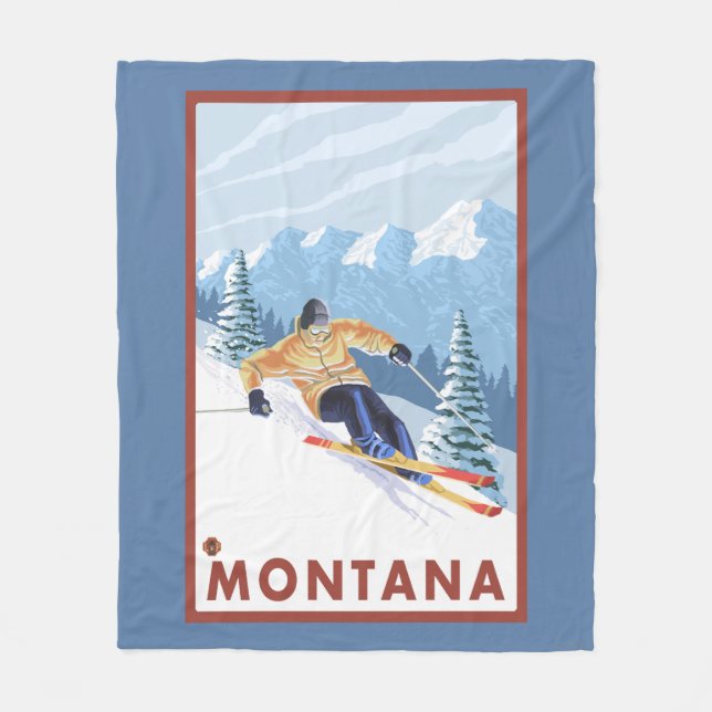 Downhhill snöSkier - Montana Fleecefilt (Framsidan)