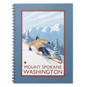 Downhhill snöSkier - montering Spokane, Anteckningsbok