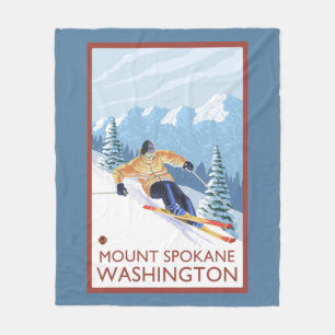 Downhhill snöSkier - montering Spokane, Fleecefilt