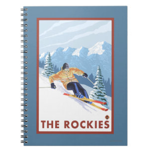 Downhhill snöSkier - Rockiesna Anteckningsbok
