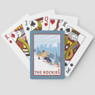 Downhhill snöSkier - Rockiesna Spelkort