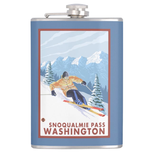 Downhhill snöSkier - Snoqualmie passerar, WA Fickplunta (Framsidan)