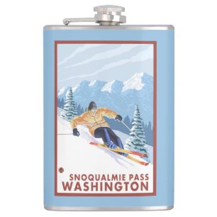 Downhhill snöSkier - Snoqualmie passerar, WA Fickplunta