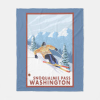 Downhhill snöSkier - Snoqualmie passerar, WA