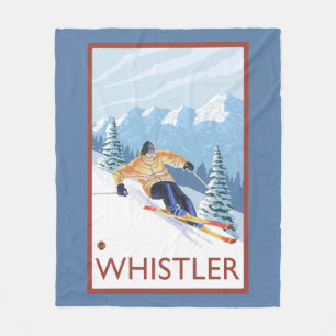Downhhill snöSkier - Whistler, BC Kanada Fleecefilt