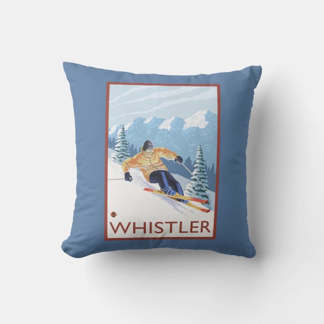 Downhhill snöSkier - Whistler, BC Kanada Kudde (Framsida)