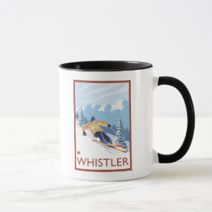 Downhhill snöSkier - Whistler, BC Kanada Mugg