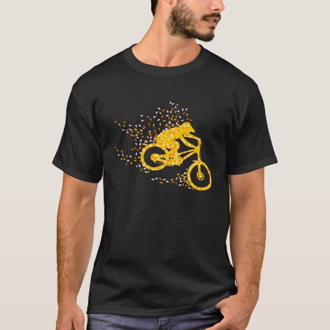 Downhill Geometry Polygon MTB Mountain Bike Bike P T Shirt (Framsida)
