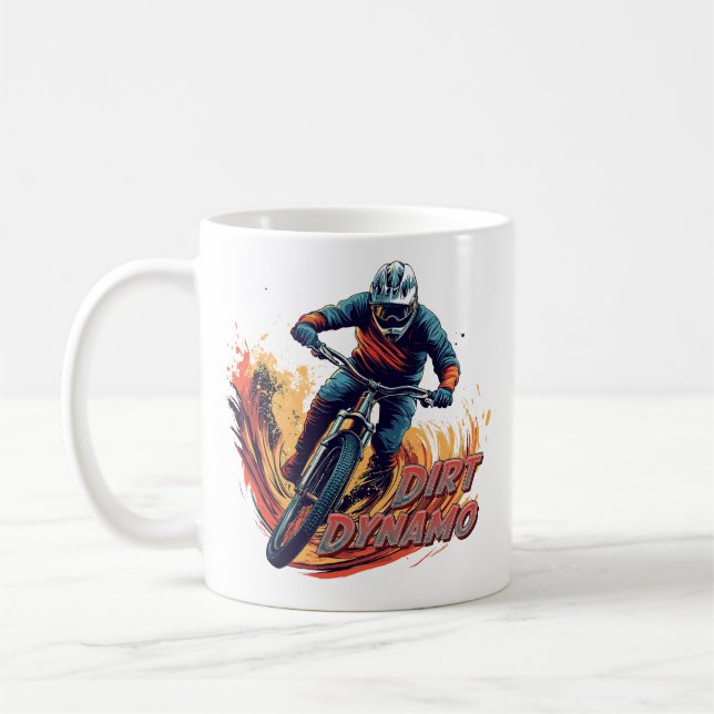 Downhill Graphic and Text Kaffemugg (Vänster)