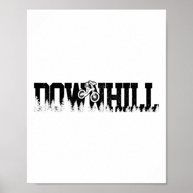 Downhill Mountainbike Cykling Mtb Cykelpresent  Poster (Framsidan)