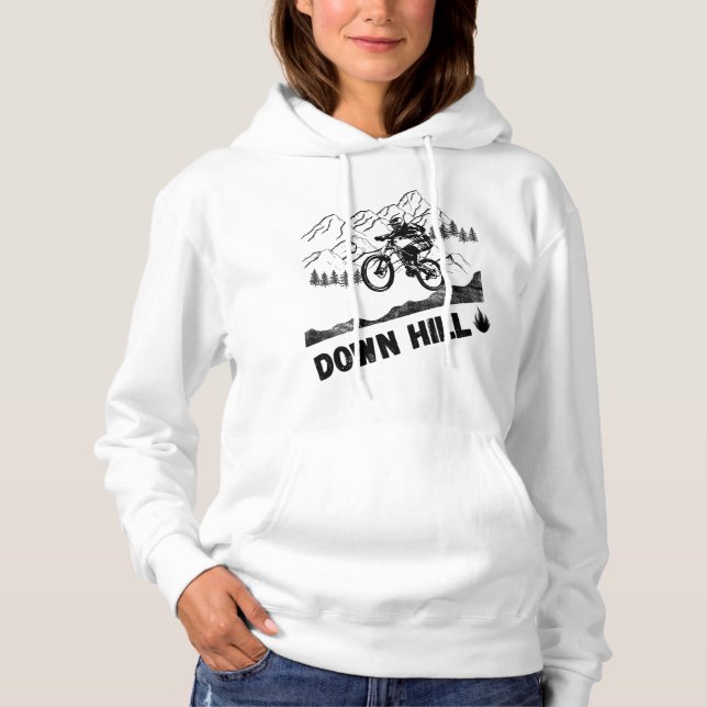 Downhill-Mountainbike retro cyklist T Shirt (Framsida)