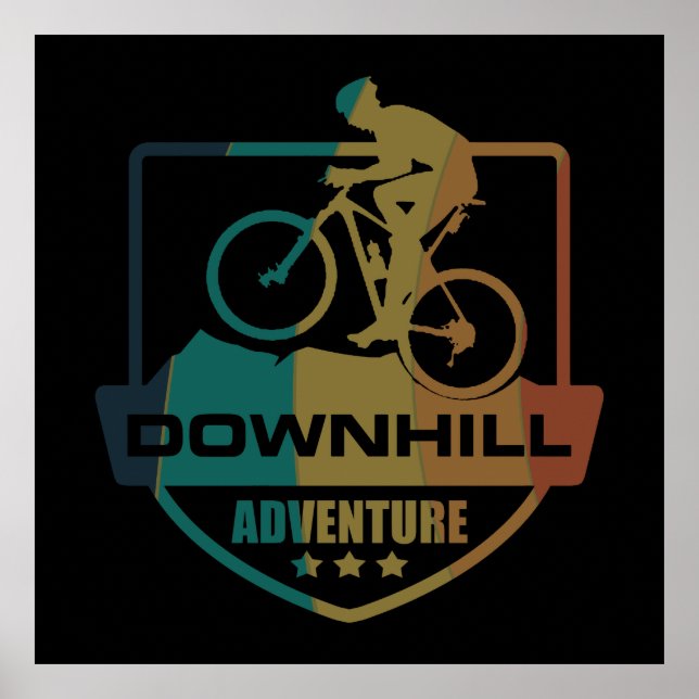 downhill mountainbike vintage poster (Framsidan)