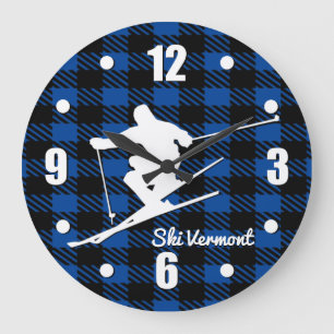 Downhill Ski Analize Large Clock Stor Klocka