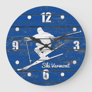 Downhill Ski Analize Large Clock Stor Klocka