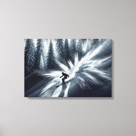 Downhill Skier In the Moonlight Canvastryck