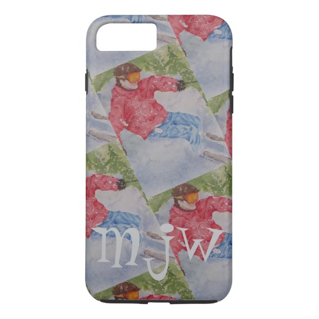 DOWNHILL SKIER MONOGRAM Case-Mate iPhone SKAL (Baksida)