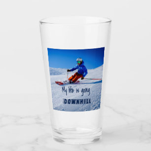 Downhill Skiing Funny Motivational Snö Ski Glaskopp