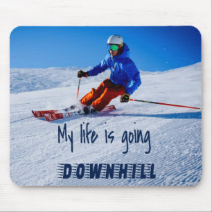 Downhill Skiing Funny Motivational Snö Ski Musmatta
