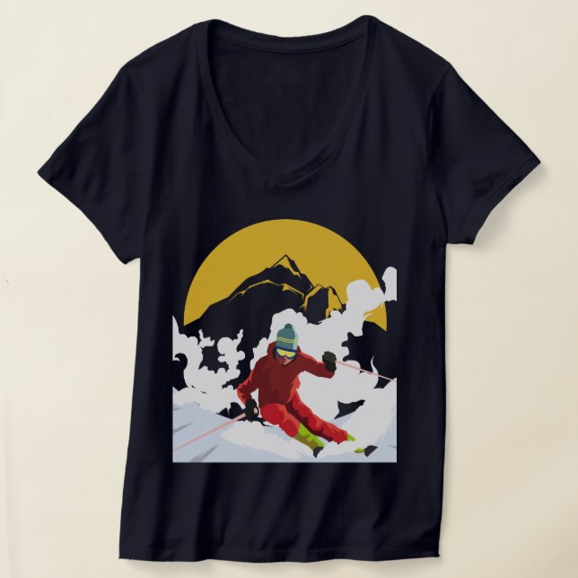 Downhill Skiing T Shirt (Laydown)