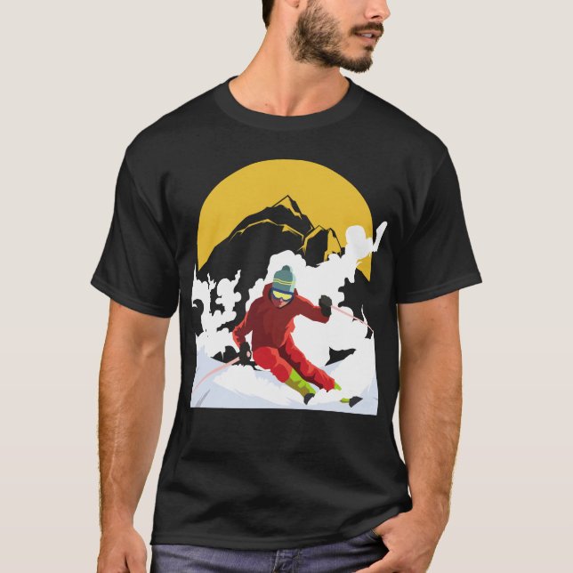 Downhill Skiing T Shirt (Framsida)
