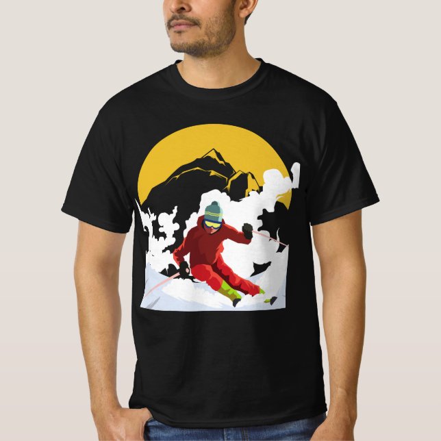 Downhill Skiing T Shirt (Framsida)