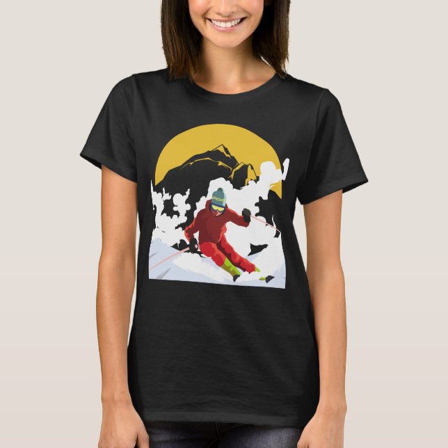 Downhill Skiing T Shirt (Framsida)